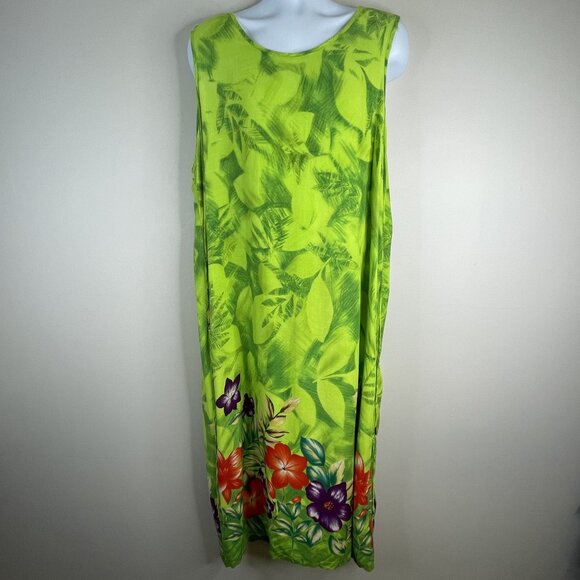 Jane Ashley Dresses & Skirts - Vintage Jane Ashley Tropical Floral Maxi Dress 2X Vacation Cruise Travel Beach
